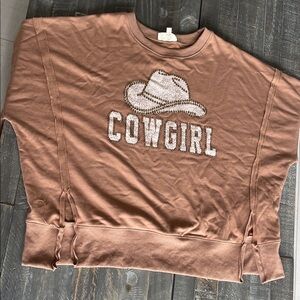 Peach Love Cowgirl oversized Sweatshirt